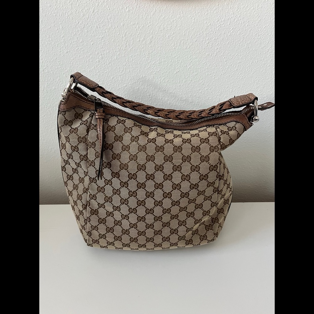 Gucci Tan and Brown Hobo Bag